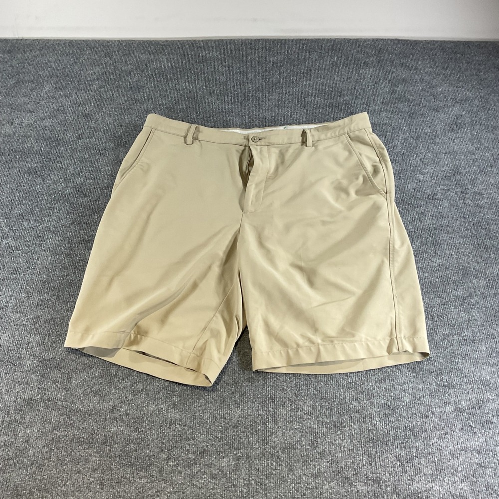 FootJoy Mens Golf Shorts 40 Khaki Beige Performance Flat Front Athletic FJ